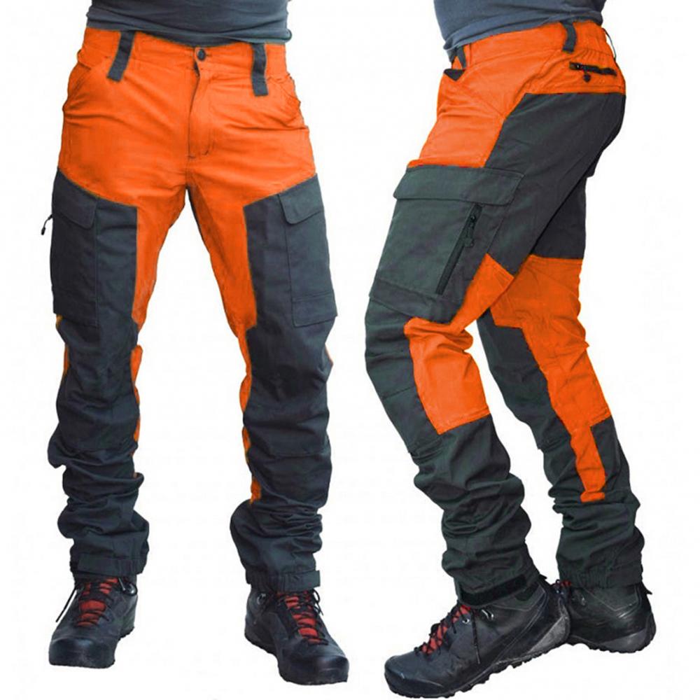 Outdoor Sport Hiking Pants - Nylon Men Cargo Pants Color Block