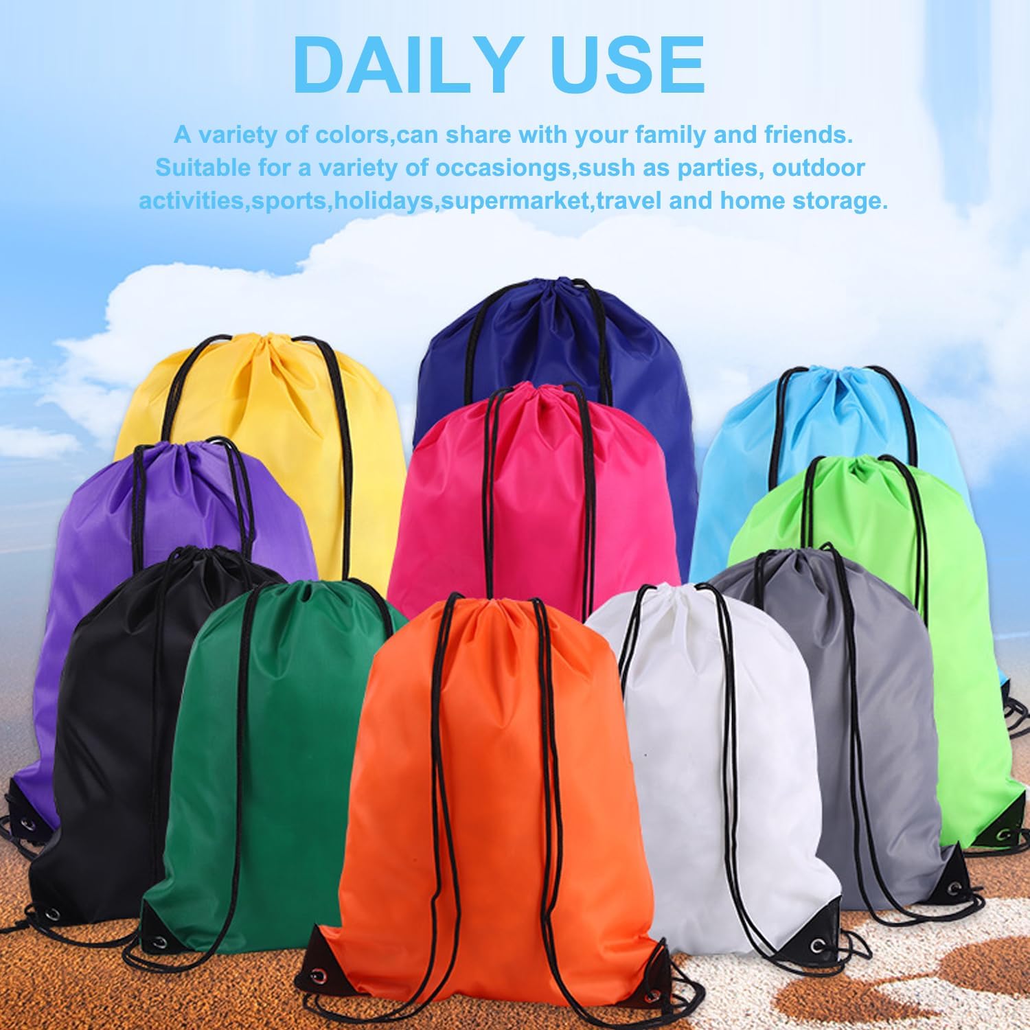 120PCS Drawstring Backpack Bul - Outdoor Sport Gym incelemesi ve fiyatı