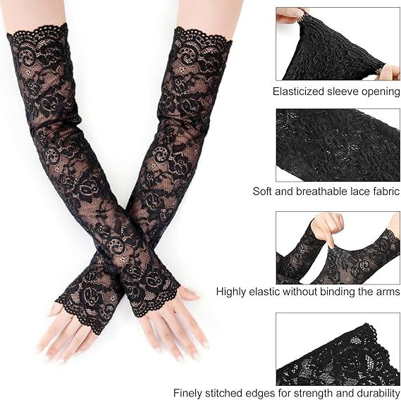 New 1Pair Sexy Lace Hollow-Out - Outdoor Sport Gloves incelemesi ve fiyatı