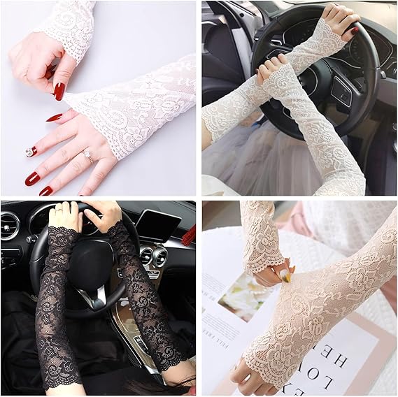 New 1Pair Sexy Lace Hollow-Out - Outdoor Sport Gloves incelemesi ve fiyatı